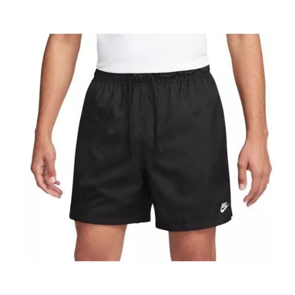 Nike Club Woven Flow Shorts Men Large Black White Above The Knee Pockets 6 inch